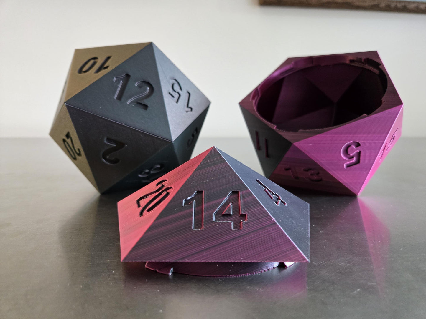 Large D20 Dice Storage Vault – PLA 3D Printed, 120mm RPG Gaming Box