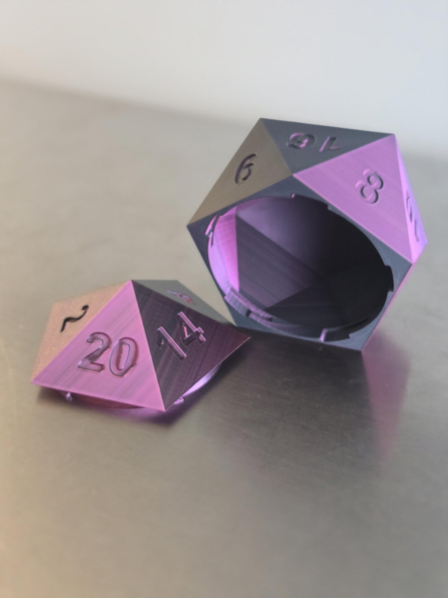 Large D20 Dice Storage Vault – PLA 3D Printed, 120mm RPG Gaming Box