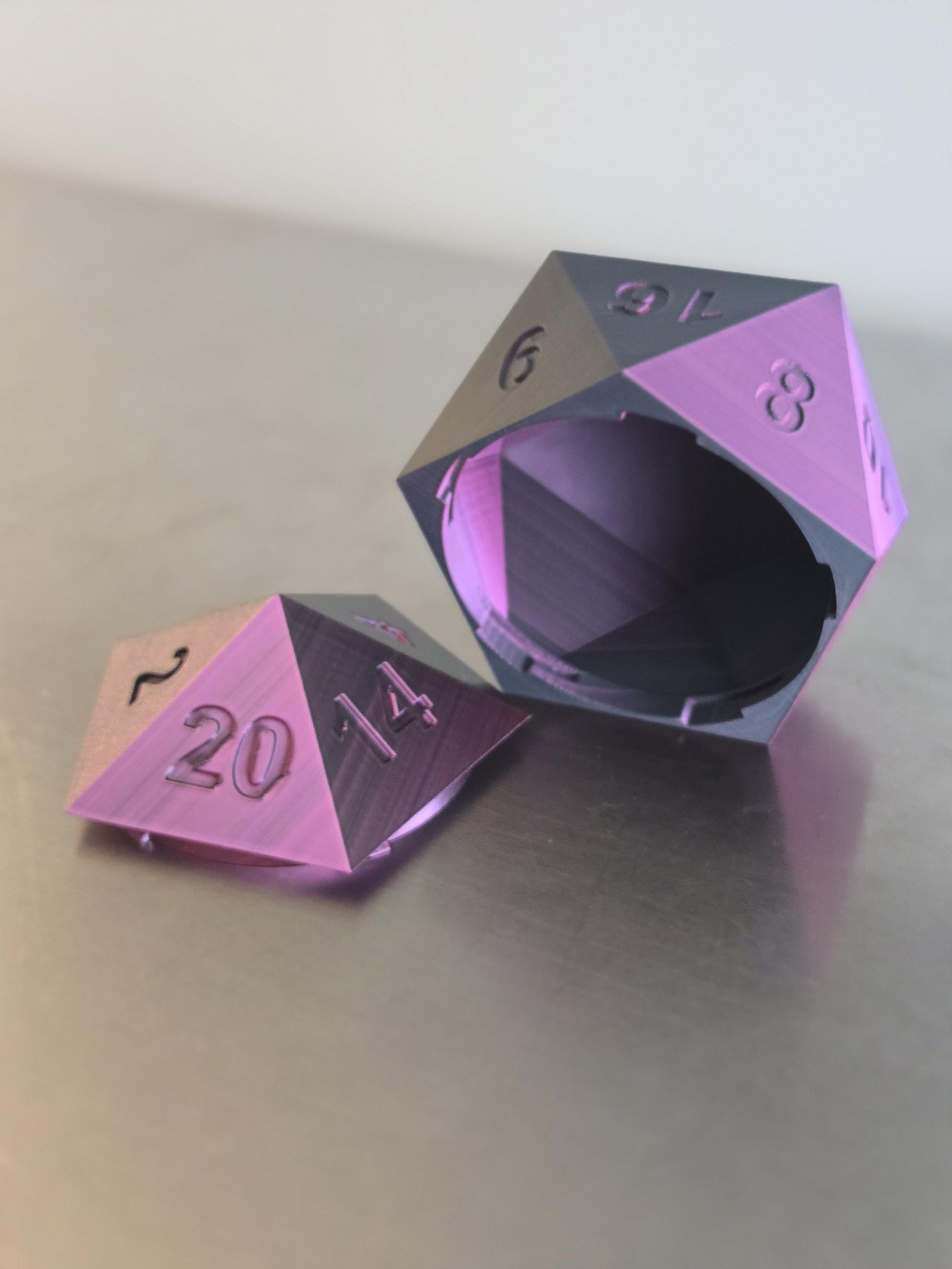 Large D20 Dice Storage Vault – PLA 3D Printed, 120mm RPG Gaming Box