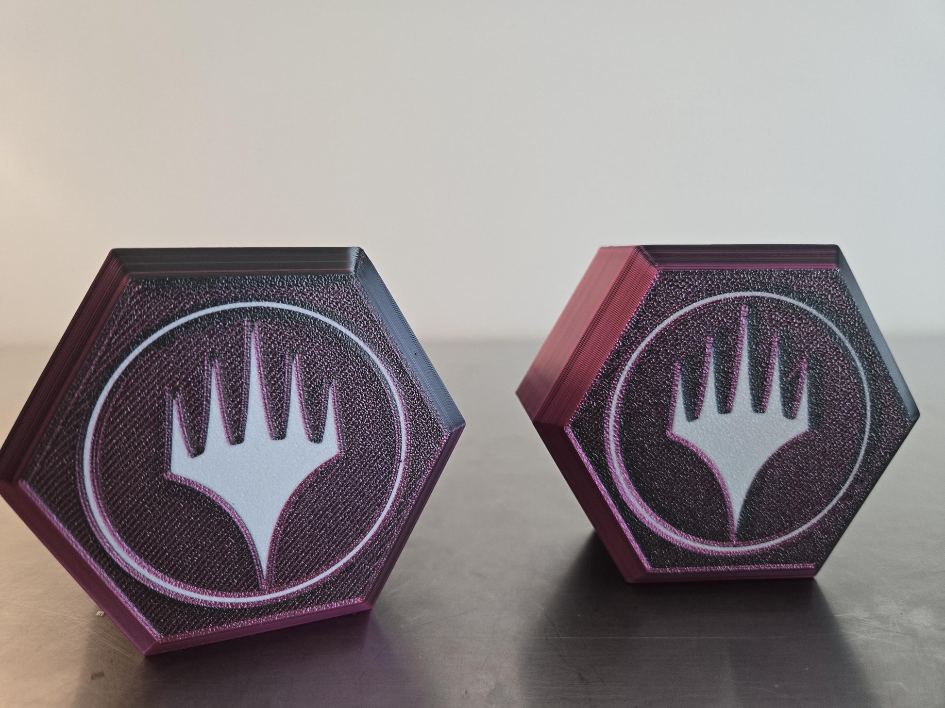 Hexagon Magic the Gathering Playmat & Dice Holder | 3D Printed MTG Storage Tube | Dual-Compartment Travel Case
