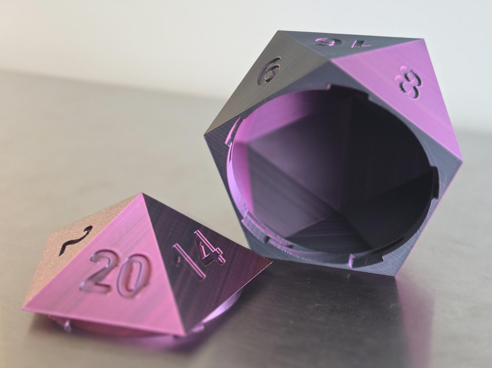 Large D20 Dice Storage Vault – PLA 3D Printed, 120mm RPG Gaming Box